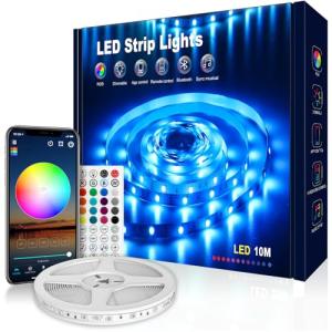 Beaeet - Cinta LED de 10 m, LED de dormitorio, multicolor t…