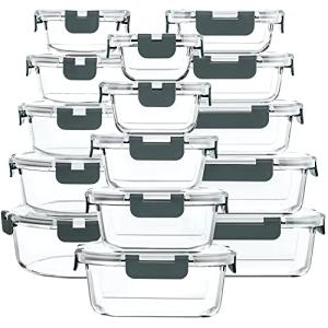MCIRCO Recipientes de vidrio para alimentos 30 piezas [15 r…