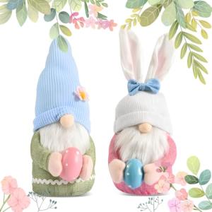 2 Piezas Decoración de Pascua,Conejo de Gnomo de Pascua con…