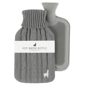 Nordstern Bolsa de agua caliente premium con funda de punto…