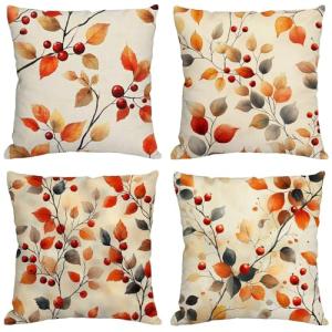 Otoño Cojines Exterior Impermeable Lino Fundas Cojines 80x8…