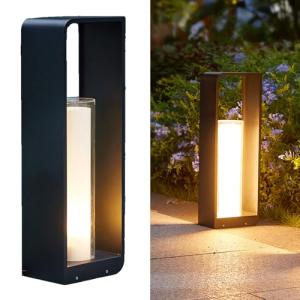 Lámpara de jardín Moderna con luz de Paisaje Cuadrada Negra…