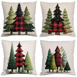 Funda Cojin 65x65 cm, Juego de 4 Fundas de Cojines Navidad…