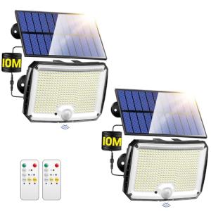 PIKOY Luces Solares Led Exterior Jardin, 【2 Paquete 318LED/…