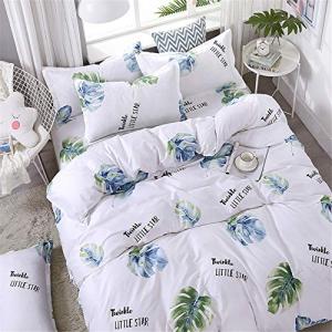 Chickwin Juego de Ropa de Cama Estampado Hojas Verdes, 4 Pi…
