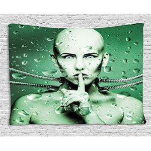 ABAKUHAUS Futurista Tapiz de Pared, Robot Girl In Glass, pa…