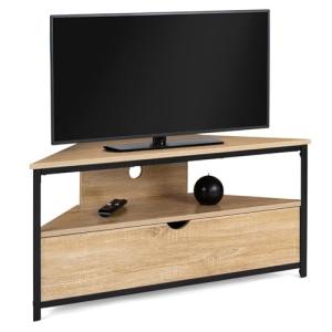 IDMarket - Mueble TV 100 cm esquinero Detroit con armario d…