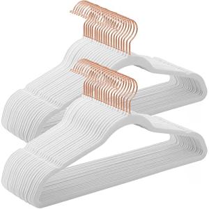 SONGMICS Juego de 50 Perchas Aterciopeladas, 41,5 cm de Lar…