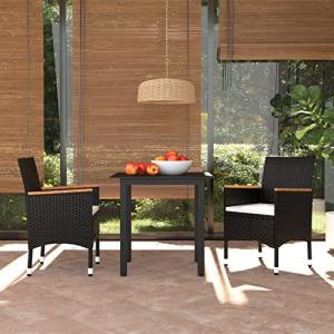 MOONAIRY Set de Comedor de jardín 3 pzas y Cojines, Muebles…