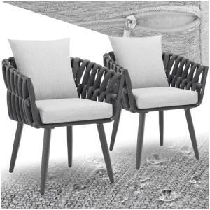 TecTake® Set 2X Sillas de Jardín con Diseño de Cuerda, Sill…