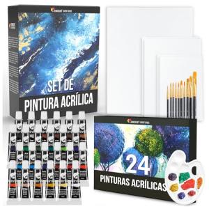 Set Pinturas (40 piezas) Zenacolor - 24x12ml Pinturas acril…