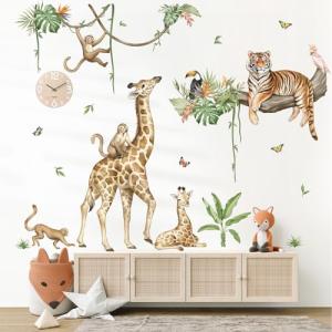 wondever Pegatinas de Pared Animales de la Jungla Adhesivos…