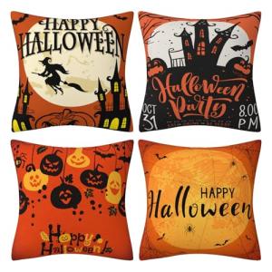 LXYYDS 4 Piezas Fundas de Almohada de Halloween, Halloween…