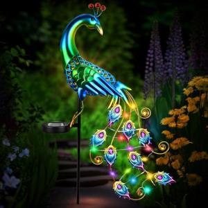 BuzzoXerex Luces Solares Jardin, Lámpara Solar de Metal de…