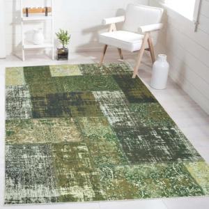 Flycarpets Alfombra Burano - Patchwork Vintage - Verde 120…
