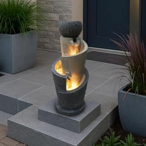 Fuente de jardín con iluminación LED de 66 cm con Fuente De…