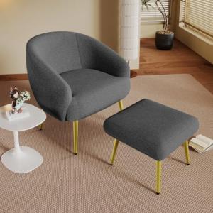 PRTECY Sillón con Pies Dorados Sillón de Salón con Reposapi…