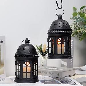 JHY DESIGN Juego de 2 Farolillos Decorativos para Velas de…