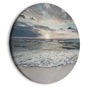 murando Cuadro Redondo en Lienzo Mar y playa 60x60 cm Impre…