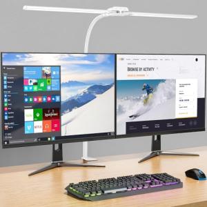 KableRika Lámpara de escritorio de doble cabeza LED regulab…
