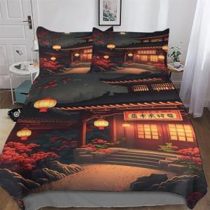 PPZYY Juego de ropa de cama de 2 piezas con farol chino, co…