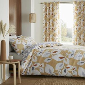Catherine Lansfield Inga Leaf Gold Juego Funda Nórdica 240x…