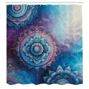 ABAKUHAUS Morado Cortina de Baño, Mandala Místico Victoria…