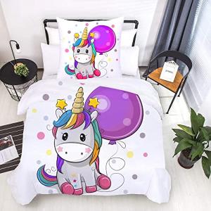 ZTYROLJ Ropa de cama de 135x200 cm, microfibra, unicornio,…