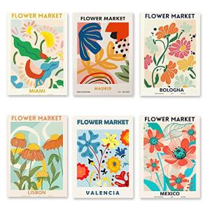 Juego de 6 pósteres de FLOWER MARKET - Elegantes impresione…