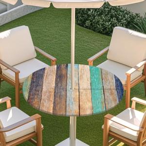 Chickwin Mantel Impermeable Redondo, Tablero de Madera Ajus…