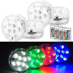 ALLOMN RGB Luz Sumergible, 4 PCS Luz Subacuática IP68 Luz d…