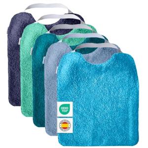 MIMUSELINA Pack de 5 Baberos Bebe Impermeables BLW Reutiliz…