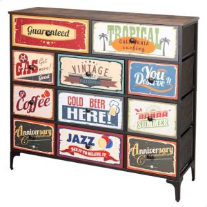 AKTIVE Max Home Cómoda dormitorio multiusos, Gráficos retro…