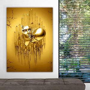 QCLUEU Arte de Pared para Dormitorio, Efecto 3D Metal Love…