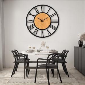 VIVILINEN Reloj de Pared Grande 50cm en Números Romanos, Re…