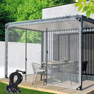 Cortina de lona transparente para exteriores con puerta con…