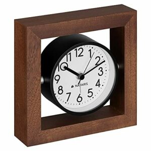 Navaris Reloj de Mesa analógico - Reloj clásico de Madera s…