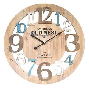 Rebecca Mobili Reloj Mural Estilo Urban Madera Marrón Azul…