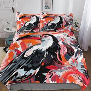 PPZYY Juego de ropa de cama de tucanes suave de 3 piezas, f…