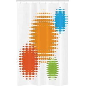 ABAKUHAUS Naranja Cortina para baño, Círculos de Colores de…