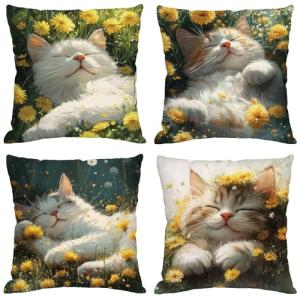 Gato Cojines Exterior Impermeable Terciopelo Fundas Cojines…