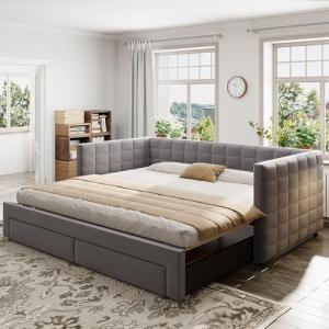 Moimhear Cama tapizada 3 en 1 sofá cama extensible, 90 x 19…