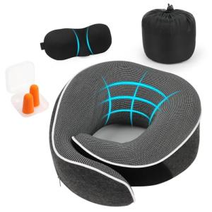 Almohada de Viaje para Cuello, Cojín de Cuello Ajustable y…