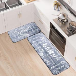 7VSTOHS Juego de Alfombras de Cocina Antideslizantes de 2 P…