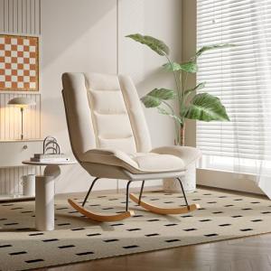 BRILVERDE Mecedora, Sillón mecedora tapizada con respaldo a…