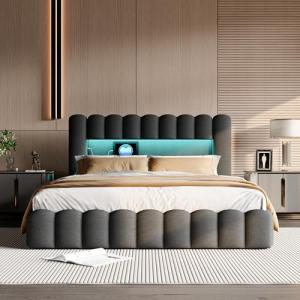 YNYHTER Cama con USB y Luz Led, Cama Matrimonio 180x200 led…