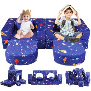 YHUAIMANG Sofá de juego para niños, 8 piezas modulares para…