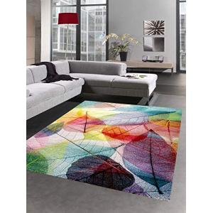 CARPETIA Alfombra Pelo Corto diseño de Hojas Colorido Größe…