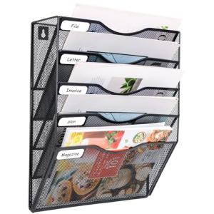 FoiiLiio 5 Compartimento Metal A4 Soporte Revistas Pared, S…