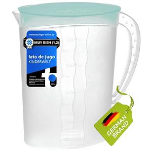 KiNDERWELT Jarra prémium de 2.0 litros con tapa versátil y…
